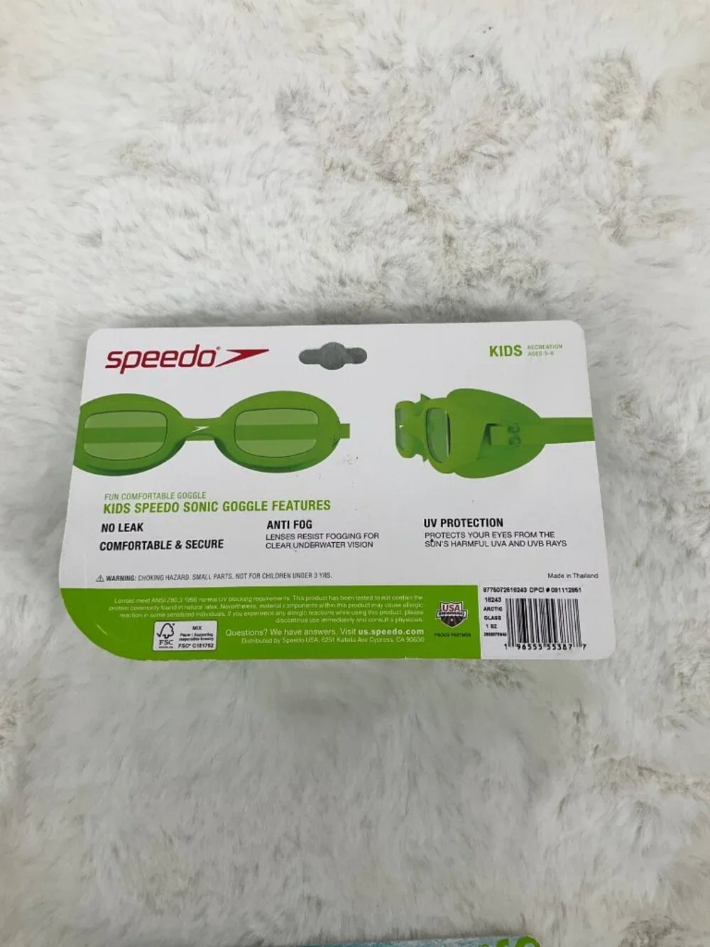 Speedo 2pk Swim Goggles Kids age 3-6 - Anti Fog No Leak UV Protection NEW Teal - Picture 3 of 4